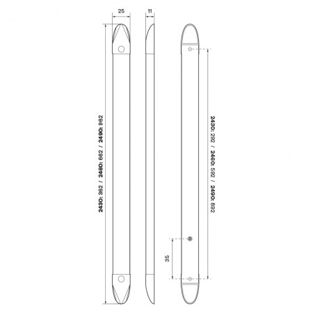 900mm White Interior Strip Lamp With Touch Switch (Bulk)